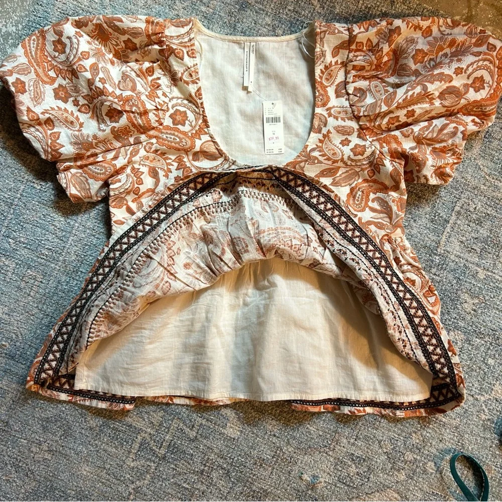 Floral Puff Sleeve Blouse NWT